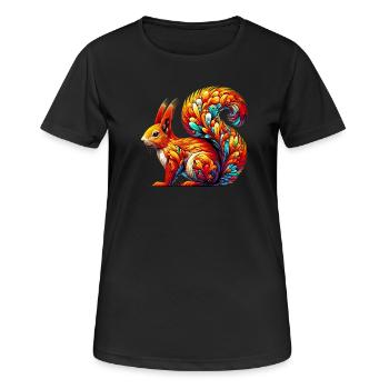 Écureuil - T-shirt respirant Femme - noir - Devant - AI Model Female 172 light (172cm)