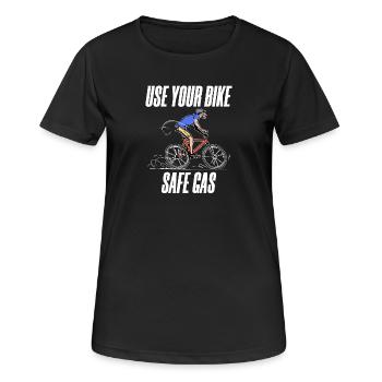 Gas Station Statement Bicycle Energy Storage Electricity - Women's Breathable T-Shirt - black - Front - AI Model Female 172 light (172cm)