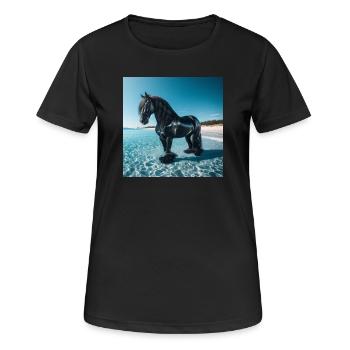 Cheval dans l’eau - T-shirt respirant Femme - noir - Devant - AI Model Female 172 light (172cm)