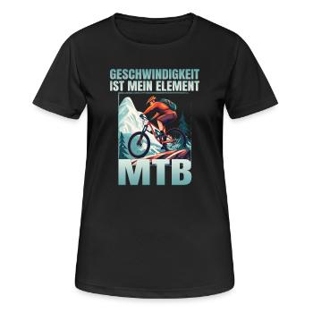 Geschwindigkeit ist mein Element - Frauen T-Shirt atmungsaktiv - Schwarz - Vorne - AI Model Female 172 light (172cm)