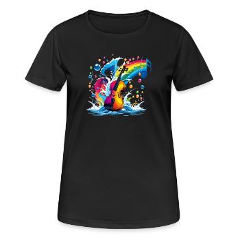 Violon fantastique aux couleurs vives - T-shirt respirant Femme - noir - Devant - AI Model Female 172 light (172cm)