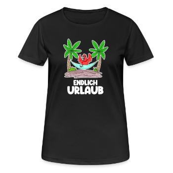 Urlaub Ferien Frei - Frauen T-Shirt atmungsaktiv - Schwarz - Vorne - AI Model Female 172 light (172cm)
