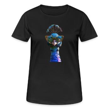 Paon Bleu Paon Roue De Paon Roue Paon Roue De Paon - T-shirt respirant Femme - noir - Devant - AI Model Female 172 light (172cm)
