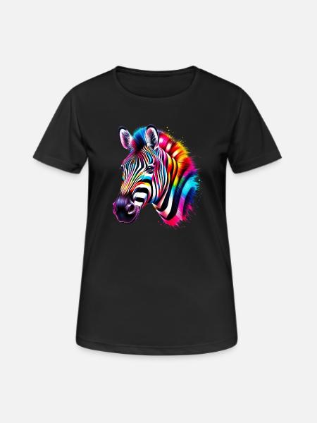 Zebra - Frauen T-Shirt atmungsaktiv - Schwarz
