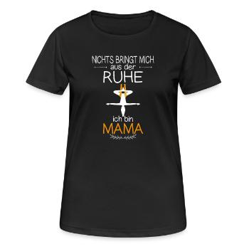 Mama Gelassenheit - Frauen T-Shirt atmungsaktiv - Schwarz - Vorne - AI Model Female 172 light (172cm)