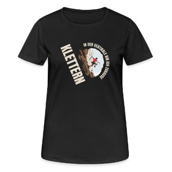 In der Vertikale bin ich Zuhause - Frauen T-Shirt atmungsaktiv - Schwarz - Vorne - AI Model Female 172 light (172cm)
