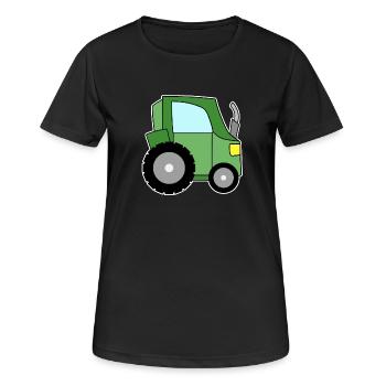 Tracteur vert - T-shirt respirant Femme - noir - Devant - AI Model Female 172 light (172cm)