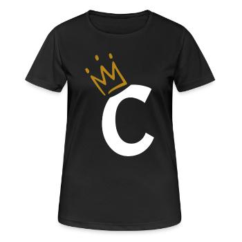 Buchstabe C - Anfangsbuchstabe C - Frauen T-Shirt atmungsaktiv - Schwarz - Vorne - AI Model Female 172 light (172cm)