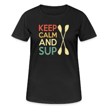 Casual Paddleboard Quote Design - Women's Breathable T-Shirt - black - Front - AI Model Female 172 light (172cm)