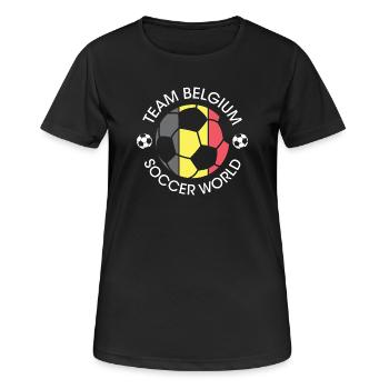 Logo du Championnat de Belgique de football par équipe - T-shirt respirant Femme - noir - Devant - AI Model Female 172 light (172cm)
