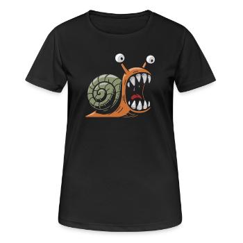 Snail with large teeth - Women's Breathable T-Shirt - black - Front - AI Model Female 172 light (172cm)