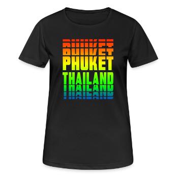 Phuket Thailand Regenbogen Design - Frauen T-Shirt atmungsaktiv - Schwarz - Vorne - AI Model Female 172 light (172cm)