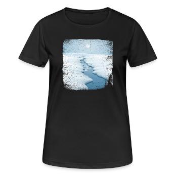 Ruisseau dans la neige avec bord effiloché - T-shirt respirant Femme - noir - Devant - AI Model Female 172 light (172cm)