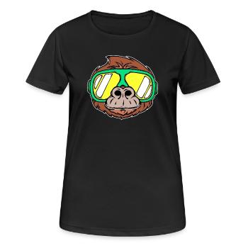 Vacances au ski Sports d’hiver Neige Hiver Skieurs - T-shirt respirant Femme - noir - Devant - AI Model Female 172 light (172cm)