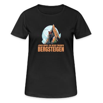 Jeder Gipfel - Frauen T-Shirt atmungsaktiv - Schwarz - Vorne - AI Model Female 172 light (172cm)