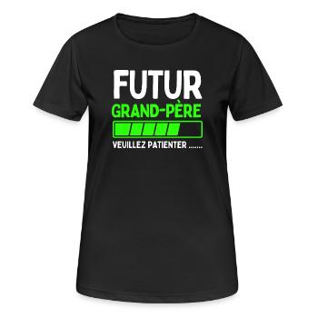 Futur grand-père - T-shirt respirant Femme - noir - Devant - AI Model Female 172 light (172cm)