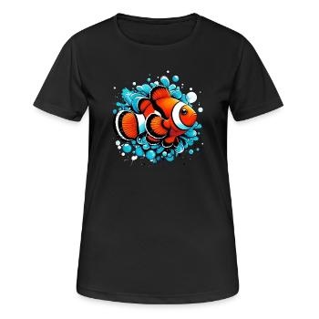 Poisson-clown - T-shirt respirant Femme - noir - Devant - AI Model Female 172 light (172cm)