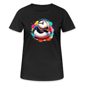 Puffin - Women's Breathable T-Shirt - black - Front - AI Model Female 172 light (172cm)