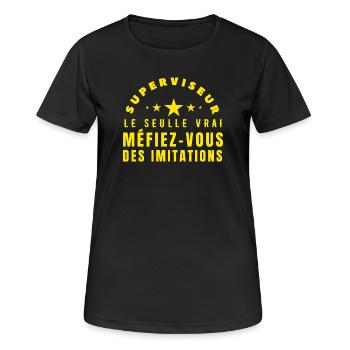 le vrai Superviseur idée cadeau - T-shirt respirant Femme - noir - Devant - AI Model Female 172 light (172cm)