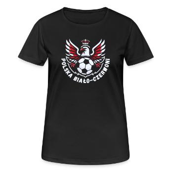 Polnischer Fußball - Frauen T-Shirt atmungsaktiv - Schwarz - Vorne - AI Model Female 172 light (172cm)