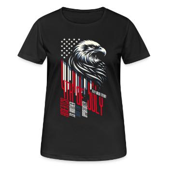 4 JUILLET L’AMÉRIQUE EST UN AUTRE NOM D’OPPORTUNITÉ - T-shirt respirant Femme - noir - Devant - AI Model Female 172 light (172cm)