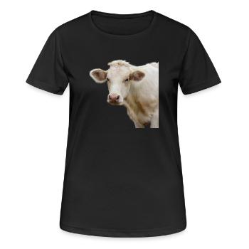 lustige Kuh Kuhkopf Geschenk Bauern - Frauen T-Shirt atmungsaktiv - Schwarz - Vorne - AI Model Female 172 light (172cm)