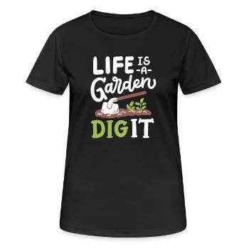 Garten Gartenarbeit - Frauen T-Shirt atmungsaktiv - Schwarz - Vorne - AI Model Female 172 light (172cm)
