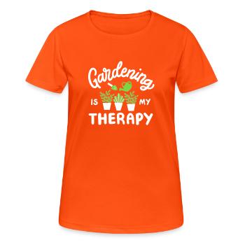 Garten Gartenarbeit - Frauen T-Shirt atmungsaktiv - Neonorange - Vorne - AI Model Female 172 dark (172cm)