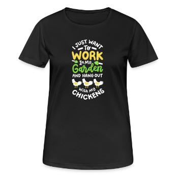 Garten Gartenarbeit - Frauen T-Shirt atmungsaktiv - Schwarz - Vorne - AI Model Female 172 light (172cm)