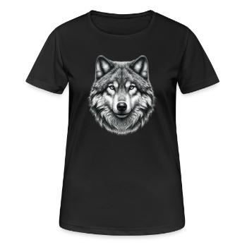 Wolf - Women's Breathable T-Shirt - black - Front - AI Model Female 172 light (172cm)