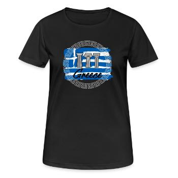 Griechenland - Frauen T-Shirt atmungsaktiv - Schwarz - Vorne - AI Model Female 172 light (172cm)