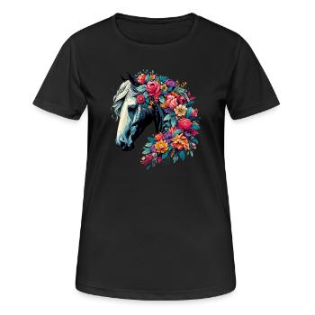 Cheval - T-shirt respirant Femme - noir - Devant - AI Model Female 172 light (172cm)