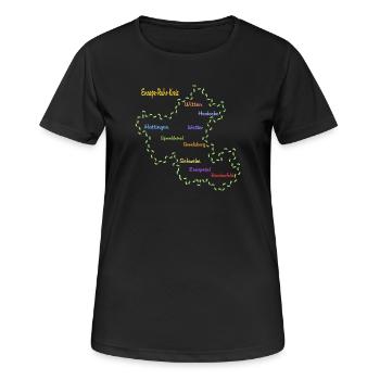 Ennepe Ruhr Kreis - Frauen T-Shirt atmungsaktiv - Schwarz - Vorne - AI Model Female 172 light (172cm)