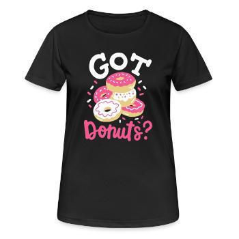 Donuts Donut-Liebhaber - Frauen T-Shirt atmungsaktiv - Schwarz - Vorne - AI Model Female 172 light (172cm)