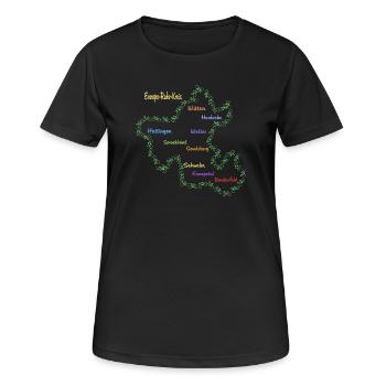 Ennepe Ruhr Kreis - Frauen T-Shirt atmungsaktiv - Schwarz - Vorne - AI Model Female 172 light (172cm)