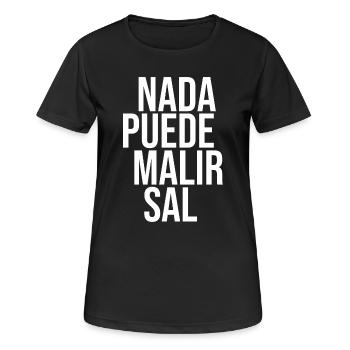 Nichts kann Salz schaden - Frauen T-Shirt atmungsaktiv - Schwarz - Vorne - AI Model Female 172 light (172cm)