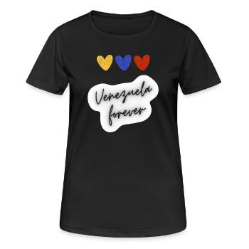 Venezuela für immer - Frauen T-Shirt atmungsaktiv - Schwarz - Vorne - AI Model Female 172 light (172cm)