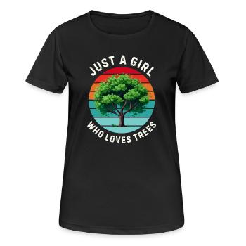 Just a girl who loves trees - Women's Breathable T-Shirt - black - Front - AI Model Female 172 light (172cm)