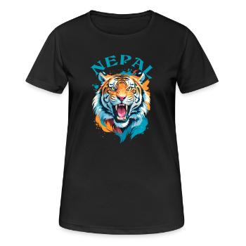 Tigre Du Népal - T-shirt respirant Femme - noir - Devant - AI Model Female 172 light (172cm)