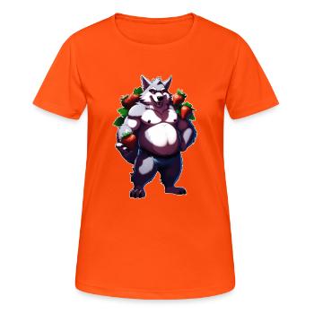 Wolf Strawberry 1 - Women's Breathable T-Shirt - neon orange - Front - AI Model Female 172 dark (172cm)