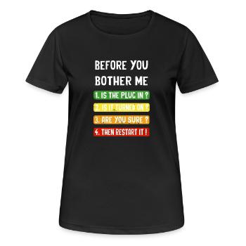 Computer Checklist - Women's Breathable T-Shirt - black - Front - AI Model Female 172 light (172cm)