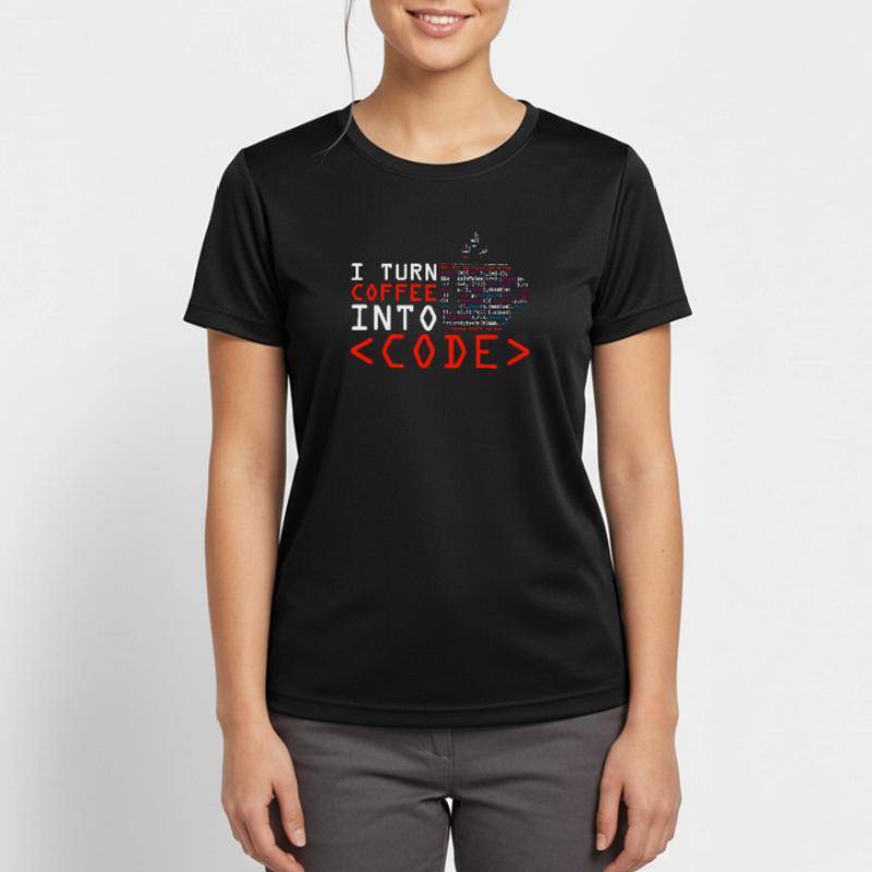 Programmers generate code from coffee Women's Breathable T-Shirt