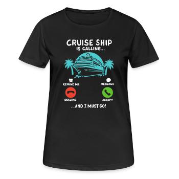 Kreuzfahrt Sommerurlaub - Frauen T-Shirt atmungsaktiv - Schwarz - Vorne - AI Model Female 172 light (172cm)