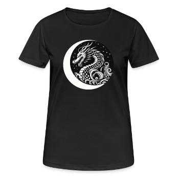 Chinesischer Drache - Frauen T-Shirt atmungsaktiv - Schwarz - Vorne - AI Model Female 172 light (172cm)