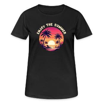 Enjoy the summer - Women's Breathable T-Shirt - black - Front - AI Model Female 172 light (172cm)