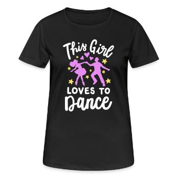 Tanzen Tanzpaar - Frauen T-Shirt atmungsaktiv - Schwarz - Vorne - AI Model Female 172 light (172cm)