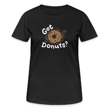 Donuts Donut-Liebhaber - Frauen T-Shirt atmungsaktiv - Schwarz - Vorne - AI Model Female 172 light (172cm)