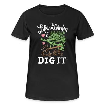 Gartenarbeit Garten Gärtner - Frauen T-Shirt atmungsaktiv - Schwarz - Vorne - AI Model Female 172 light (172cm)