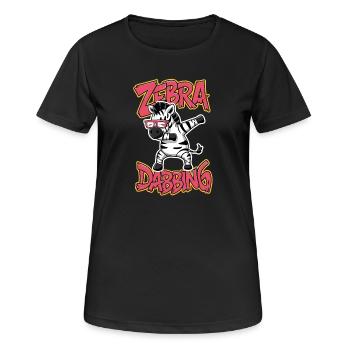 Tamponnage amical de zèbres avec des lunettes - T-shirt respirant Femme - noir - Devant - AI Model Female 172 light (172cm)