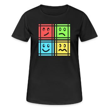 Motifs géométriques - T-shirt respirant Femme - noir - Devant - AI Model Female 172 light (172cm)